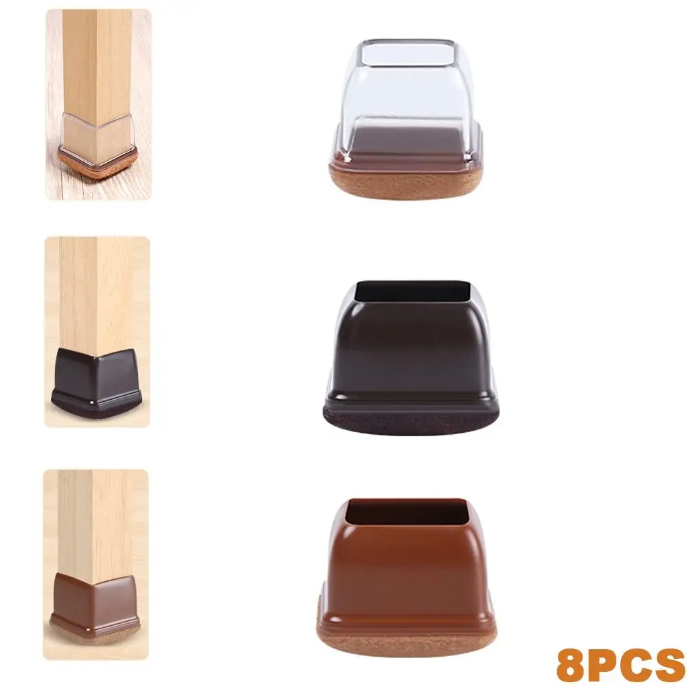 8PCS Wear Resistant Thickened Leg Pad Upgraded Felt Anti-Scratch Chair Leg Cover Silent Chair Pad Floor Protection