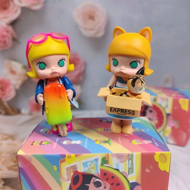 مبيعات البوب مارت ياسمين مولي صندوق أعمى لعب سلسلة طفولتي الدمى اليدوية العصرية الجدول حلية اللعب دمية هدايا الأطفال