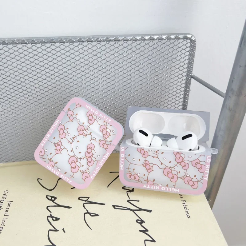 Sanrio, Hello Kitty Чехлы для наушников Airpods 1/2 3 Pro силиконовый защитный чехол для Bluetooth наушников мультяшный противоударный корпус