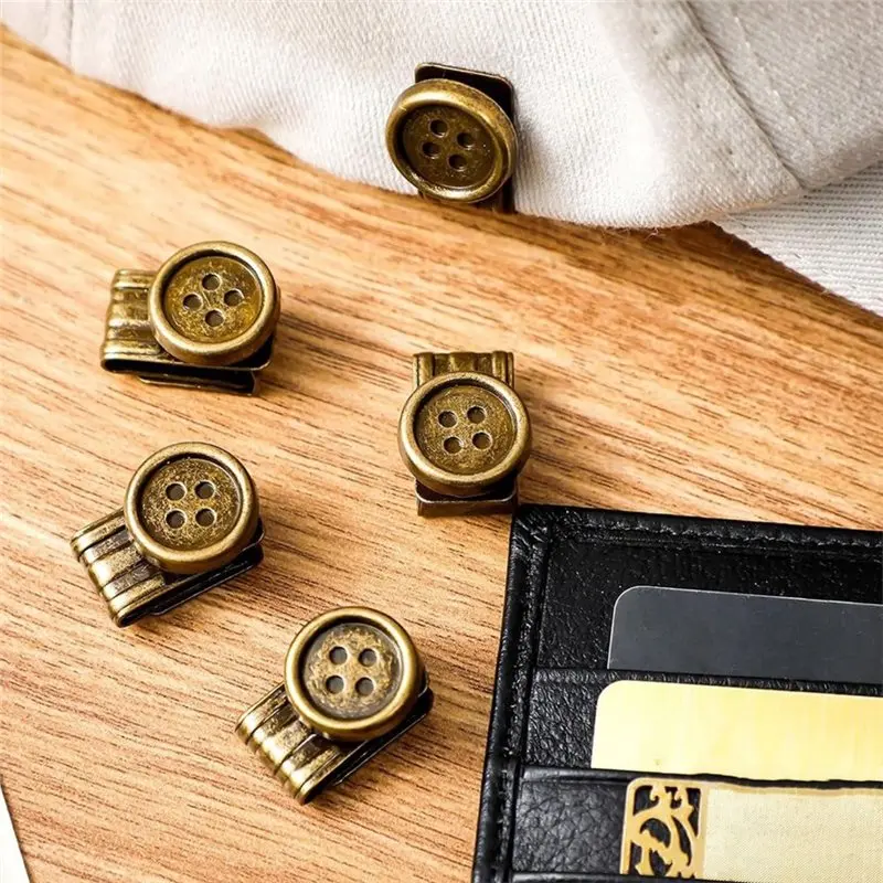 ABSE-Movable No Sew Button End Brace Clips 10 Pcs Metal Suspenders For Jeans For Pants Hats