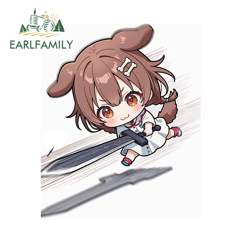 EARLFAMILY Brave Warrior Inugami Korone Chibi Fine Decal Fashion Personality Graphics Decal 3D PVC Suitable for Auto Fashion
