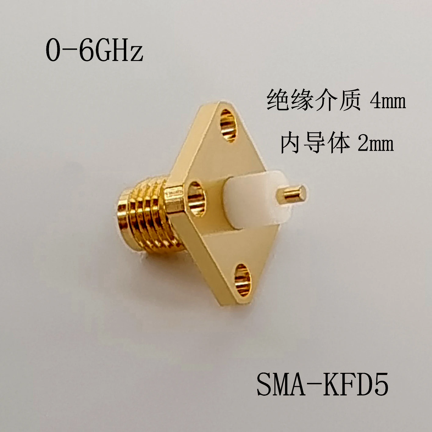 SMA-KFD5 RF Connector Gold-plated 6Ghz Dielectric Through-wall 4-hole Flange Female SMA-KFD RF Connector