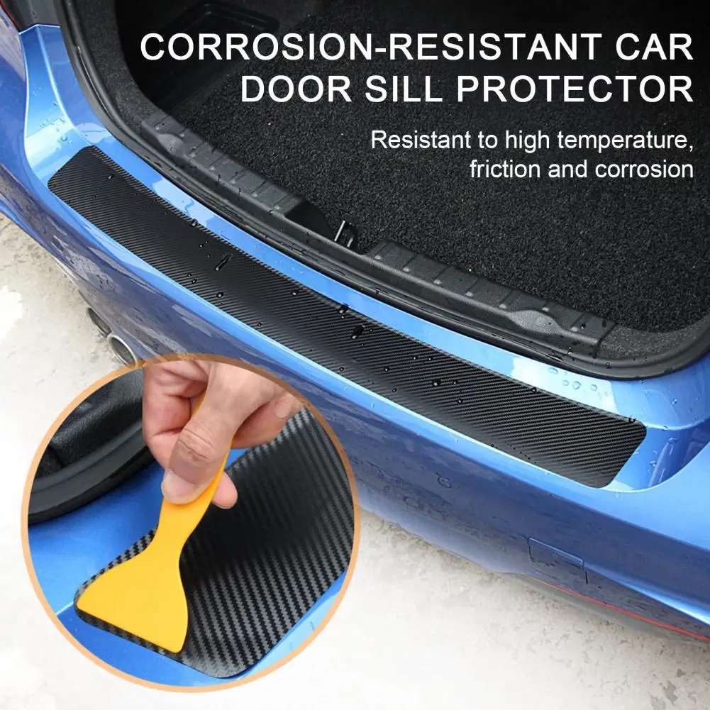 Car Door Sill Protector Carbon Fiber Car Trunk Strip for Scratch free Loading Unloading for Easy for Ultimate