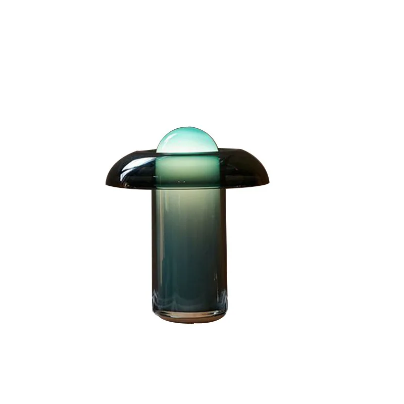 

Nordic creative glass table lamp design simple model room living room bedroom bedside art green decorative table lamp