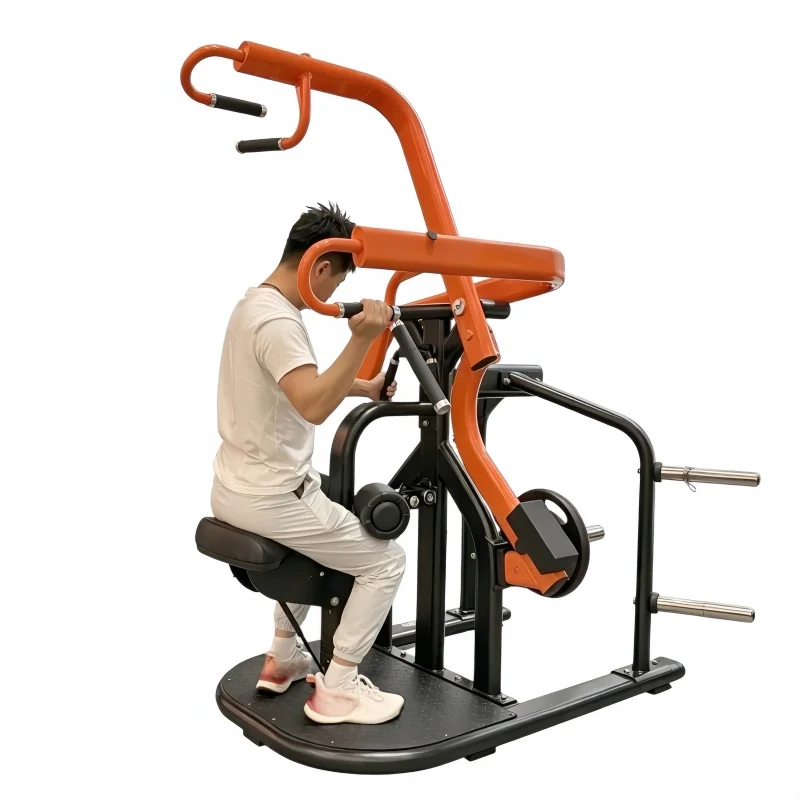 Commercial Plate Loaded Lat Pulldown Machine Body Building Fitness Wide Lateral Back Sports Equipment Strength Training Machine