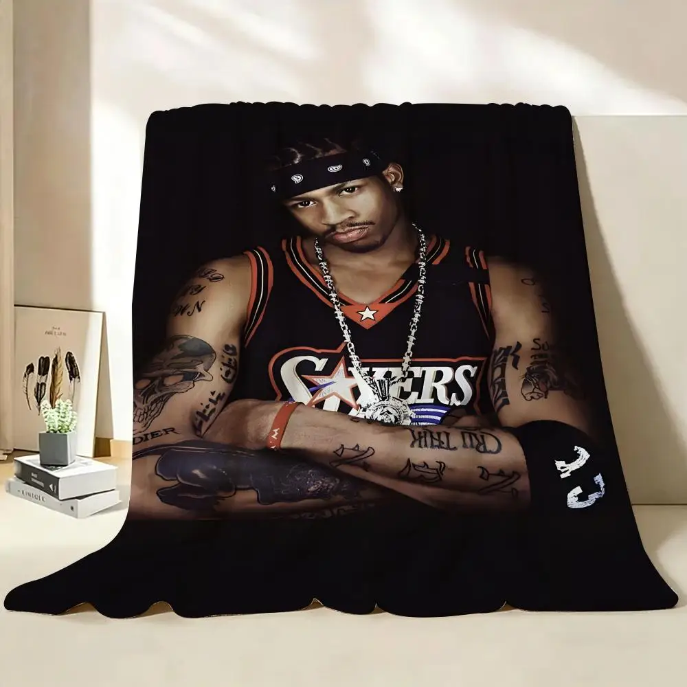 Athlete A-Allen I-Iverson Throw Flannel Throw Blanket Suitable for Sofa、Living Room、Bedroom