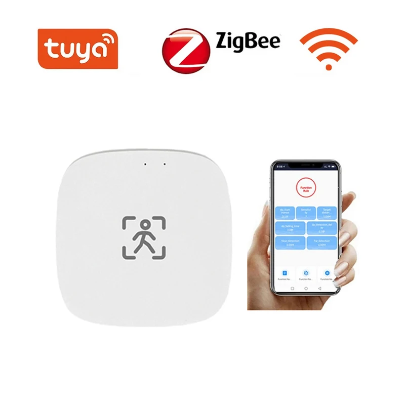 Tuya WIFI Zigbee Human Presence Sensor mmWave Radar Detection Illuminance Monitor Fretting/Distance/Fall/ Detection App Control