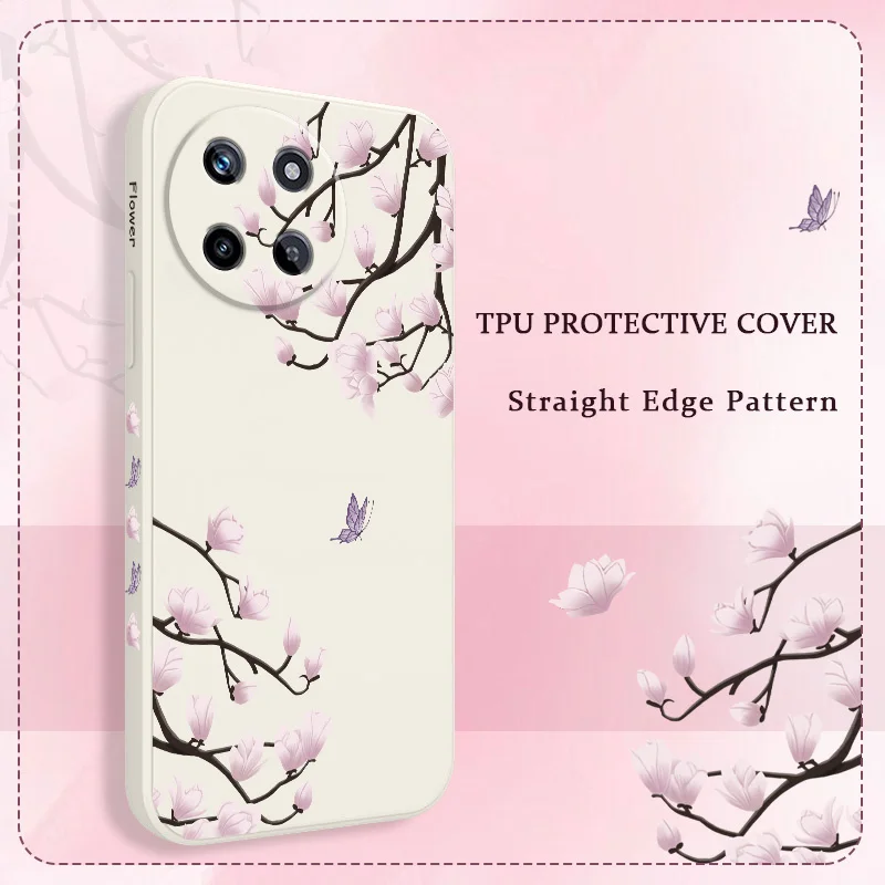 

Flower Branch Dance Phone Case For OPPO Realme 12 11 10 9 9i 8 8i 7 Pro Plus C35 C21Y C25Y C25 Liquid Silicone Cover