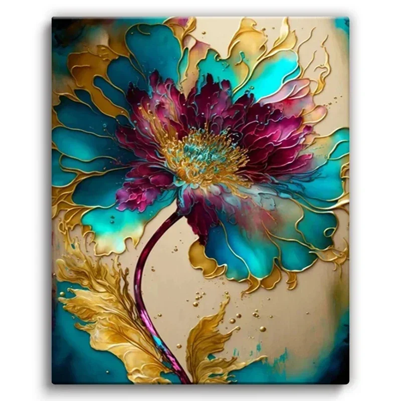 579351 Painting By Abstract Numbers Flowers Picture Original Gifts Decorative Paintings Art Supplies Wall Decor