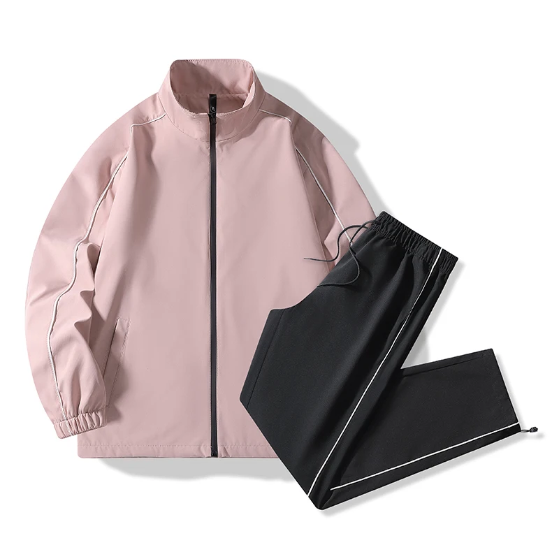 Autumn and Spring Fashion Solid Color Windproof Waterproof Sports Suit Men's Casual Loose Comfortable High Quality Two-piece Set