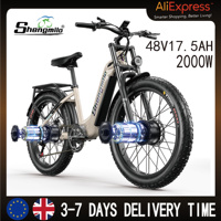 ShengMilo Adult Electric Bicycle S700 2000W Dual Motor 48V17.5AH Lithium Battery 26*3.0 Inch Wide Tire Snow MTB Electric Bike