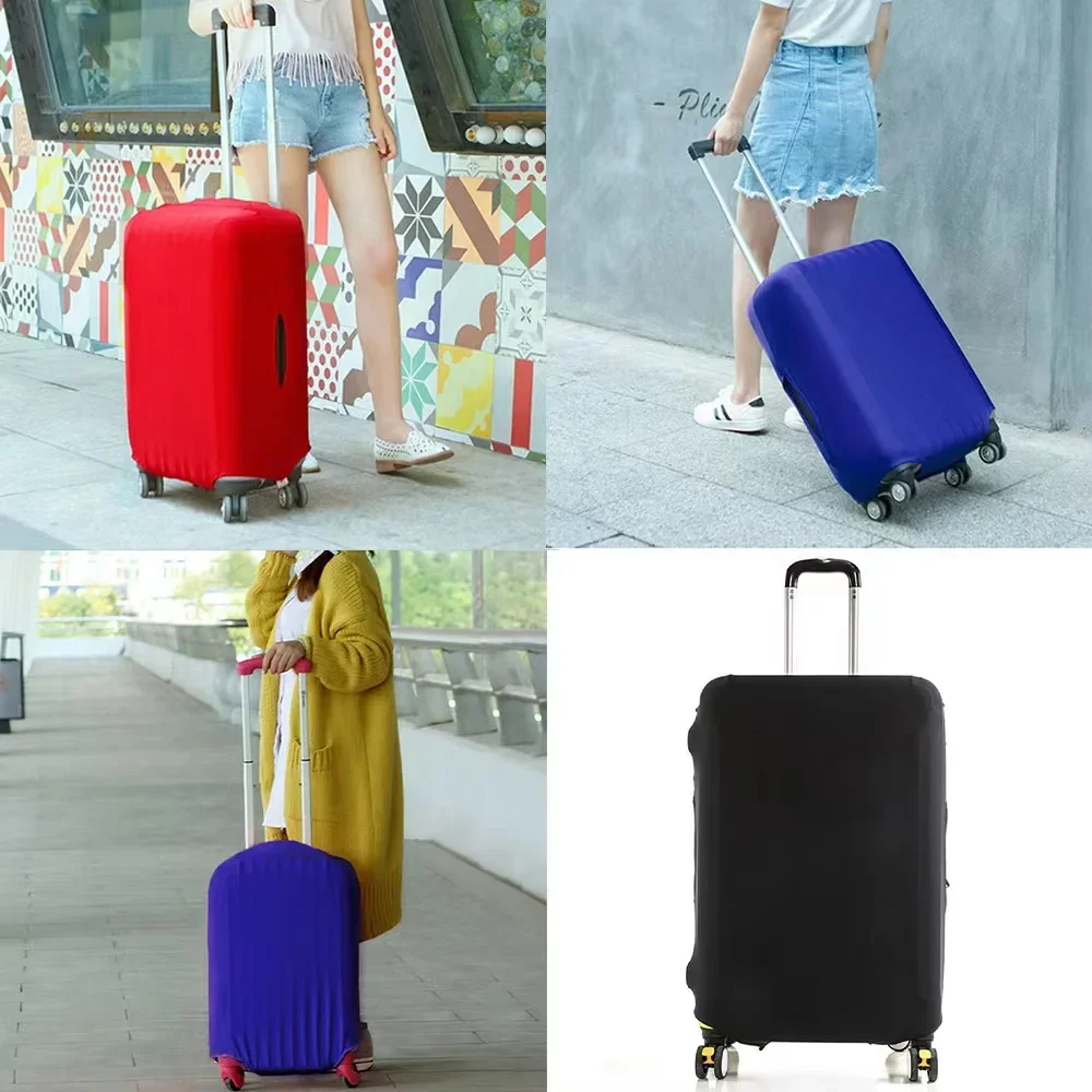 

Luggage Cover Suitcase Protector Suitcase Pure Color Thicker Elastic Dust Cover To 18-32 Inch Trolley Case Travel Accessories