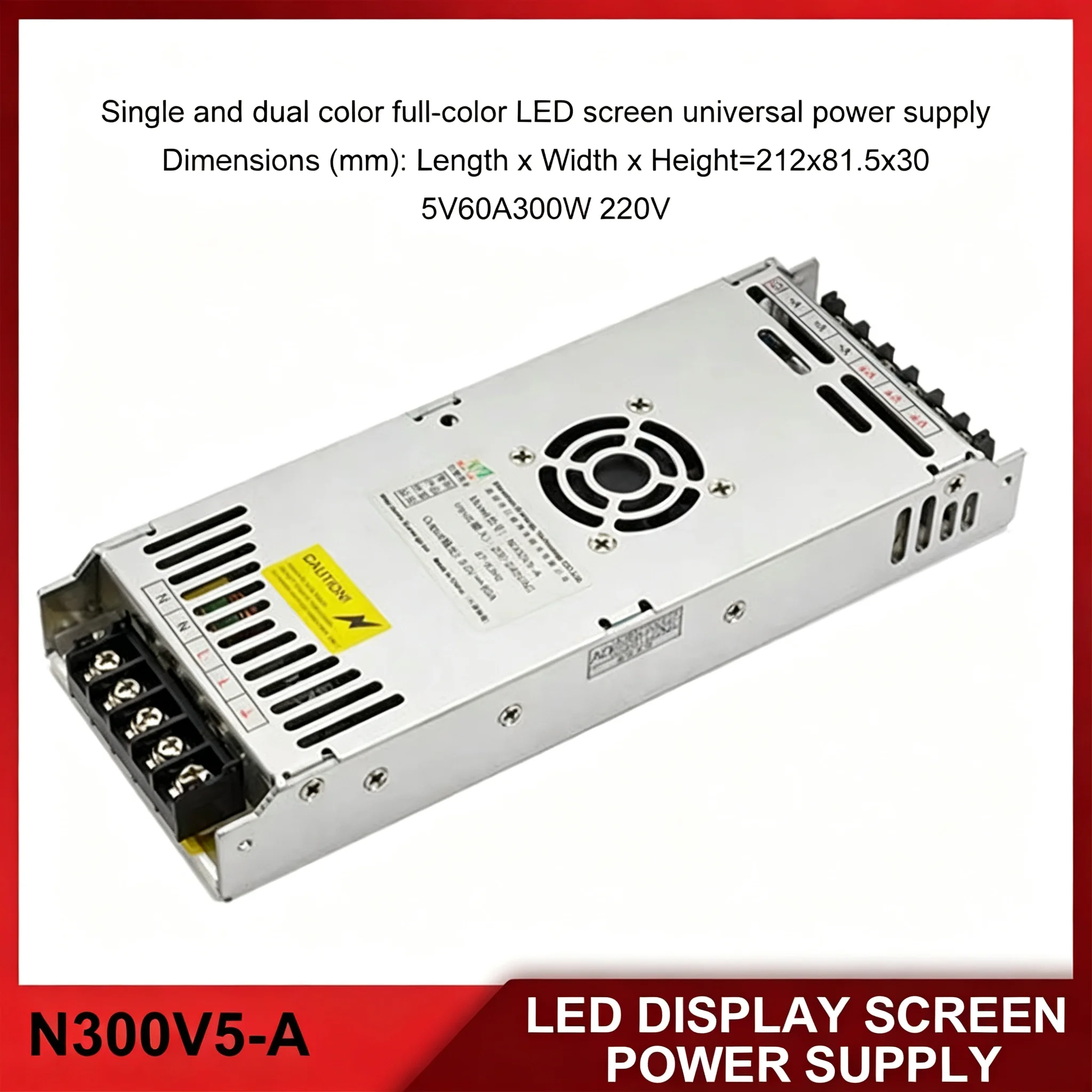 N300V5-A 300W LED Display Power Supply 5V 60A Full Color Electronic Screen Transformer AC 200 240V Input Panel