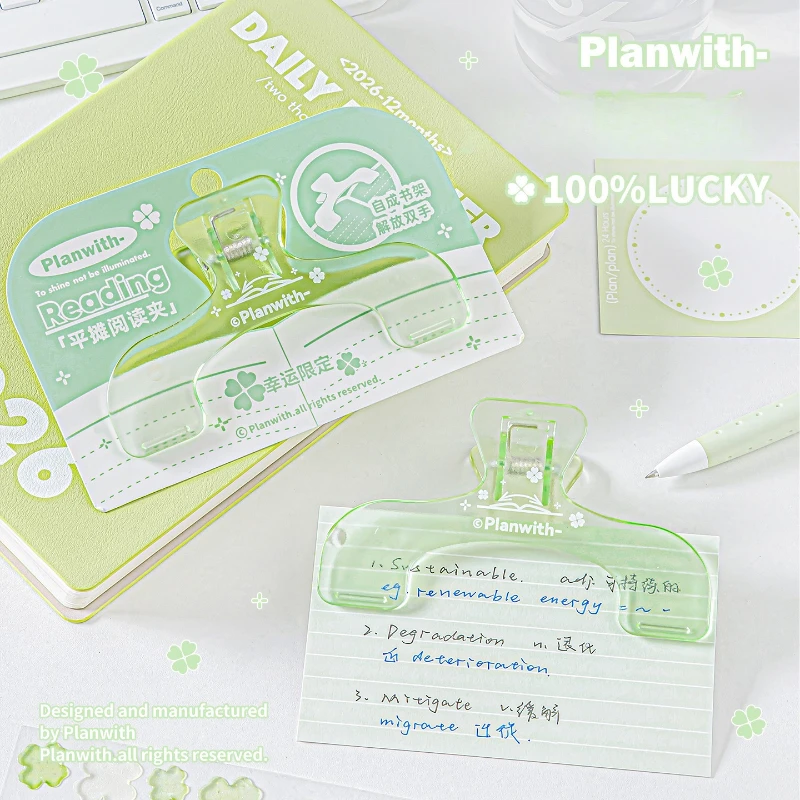 Hands-Free Reading Book Clip INS Aesthetic Transparent Page Holder for Students Non-Slip Document Organizer for Office Study