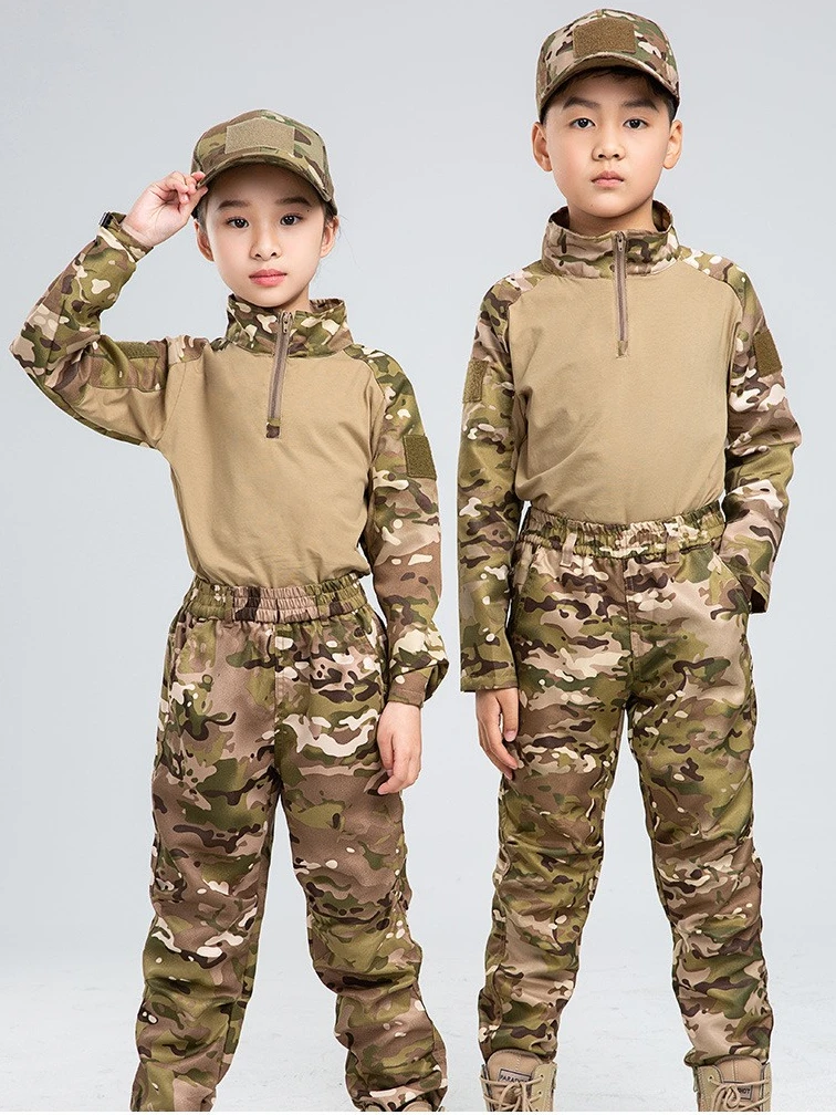 Boys  Tactical  Uniform Hunting Clothing Sets Children Airsoft Camouflage Suits Hiking Training Outdoor Parent-child