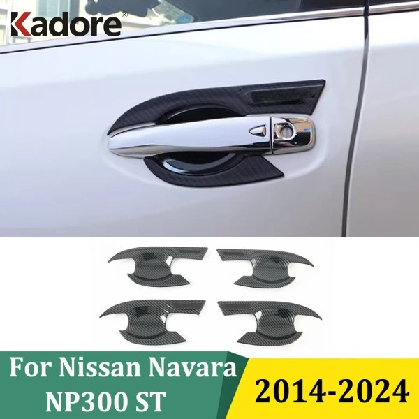 

Для Nissan Navara NP300 ST 2014-2021 2022 2023 2024 хромированная боковая дверная ручка, чаша, накладка, Стайлинг автомобиля, внешние аксессуары