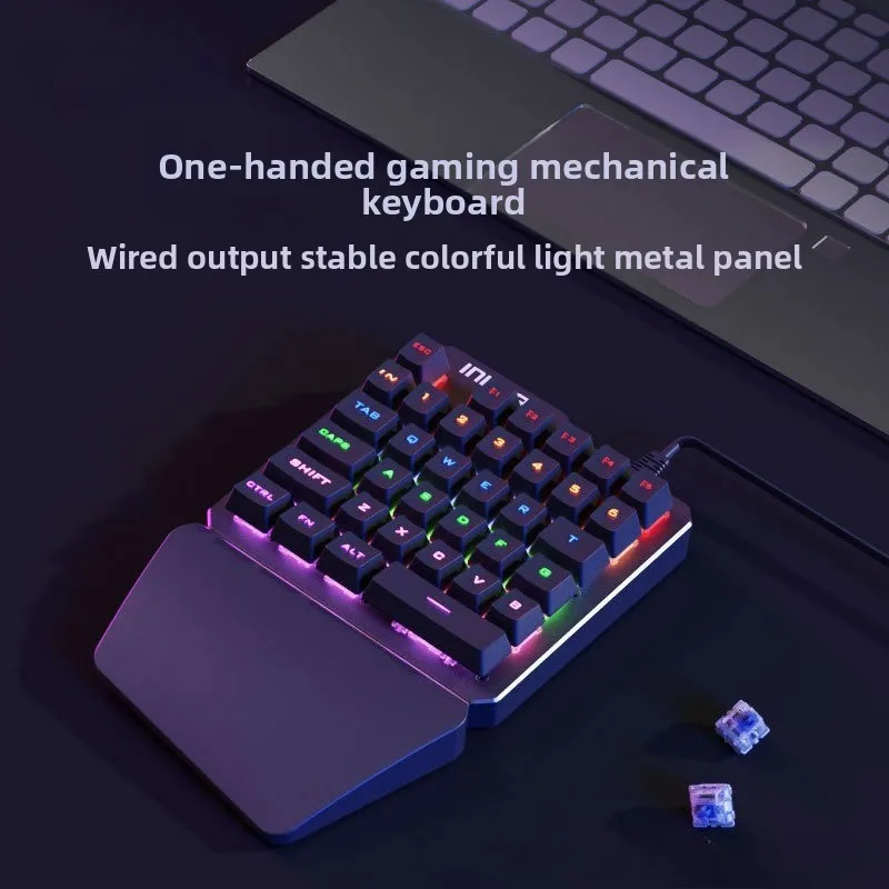 Teclado low profille one-handed game mechanical keyboard wired game small left-handed keyboard mobile phone chicken