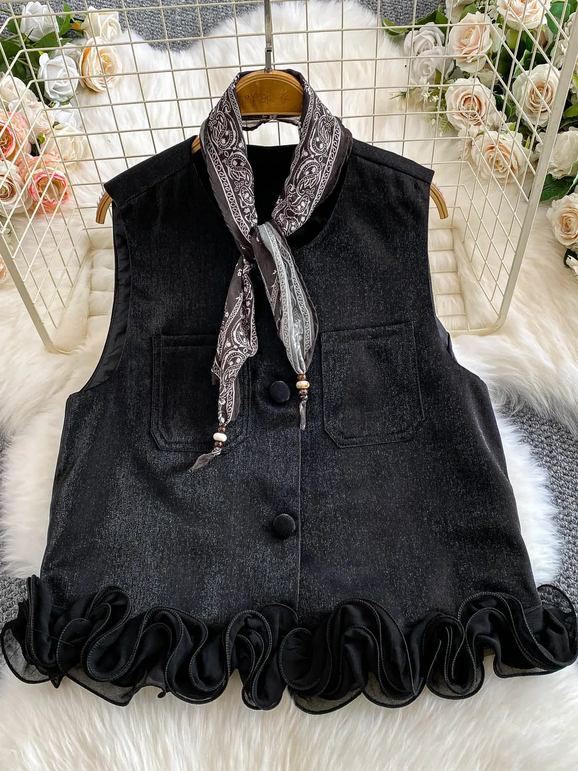 

Женский жилет Ele ort Svel, профессиональный жилет для офиса, модный бандо с v-образным вырезом и пуговицами, повседневный топ Faion