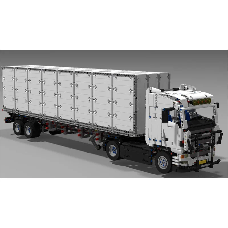 MOC-13490+MOC-13695 City Transport Truck & Trailing Assembly Building Block Model MOC Creative Building Blocks Toy Gift