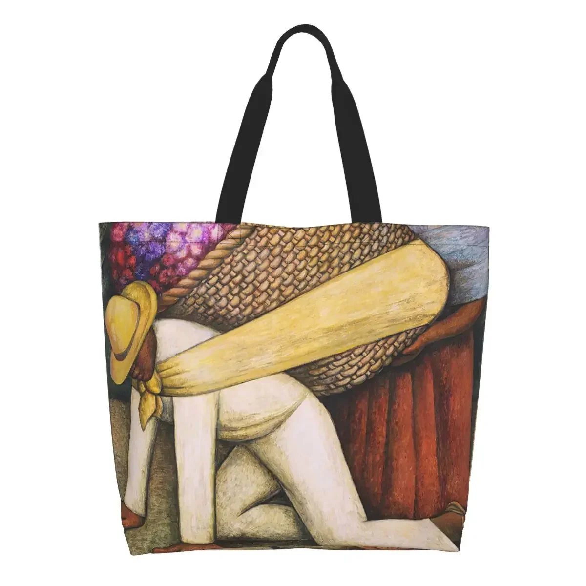 Printing The Flower Carrier By Diego Rivera Tote Shopping Bags Washable Canvas Shopper Shoulder Famous Oil Painting Handbag