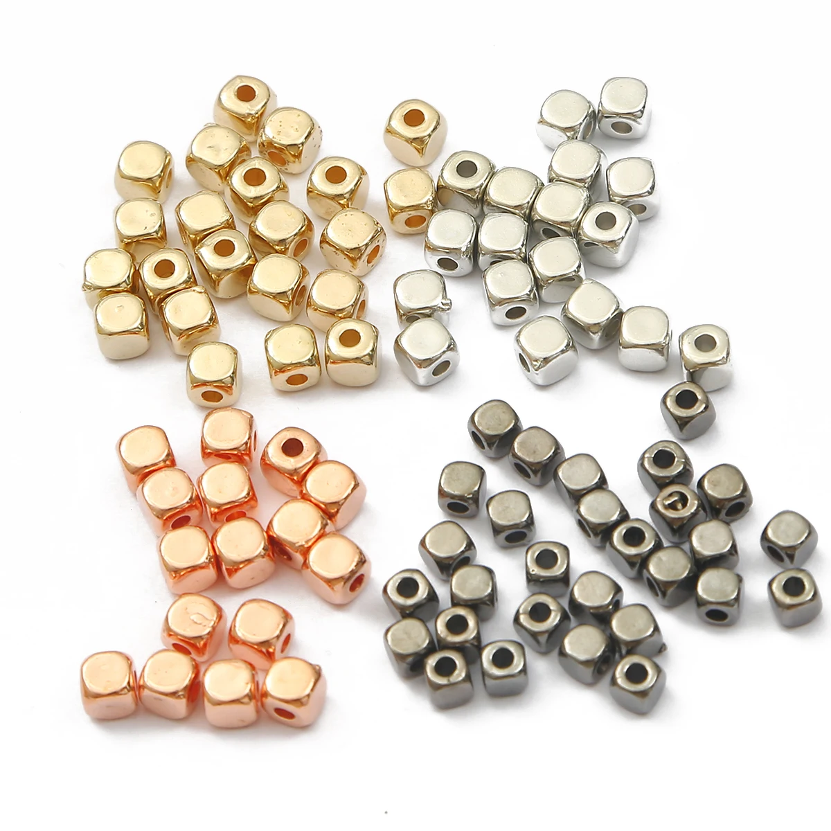 200-300pcs 3-4mm CCB Square Loose Spacer Beads Rose Gold Color Seed Beads for DIY Jewelry Making Bracelets Necklace Accessories view 2