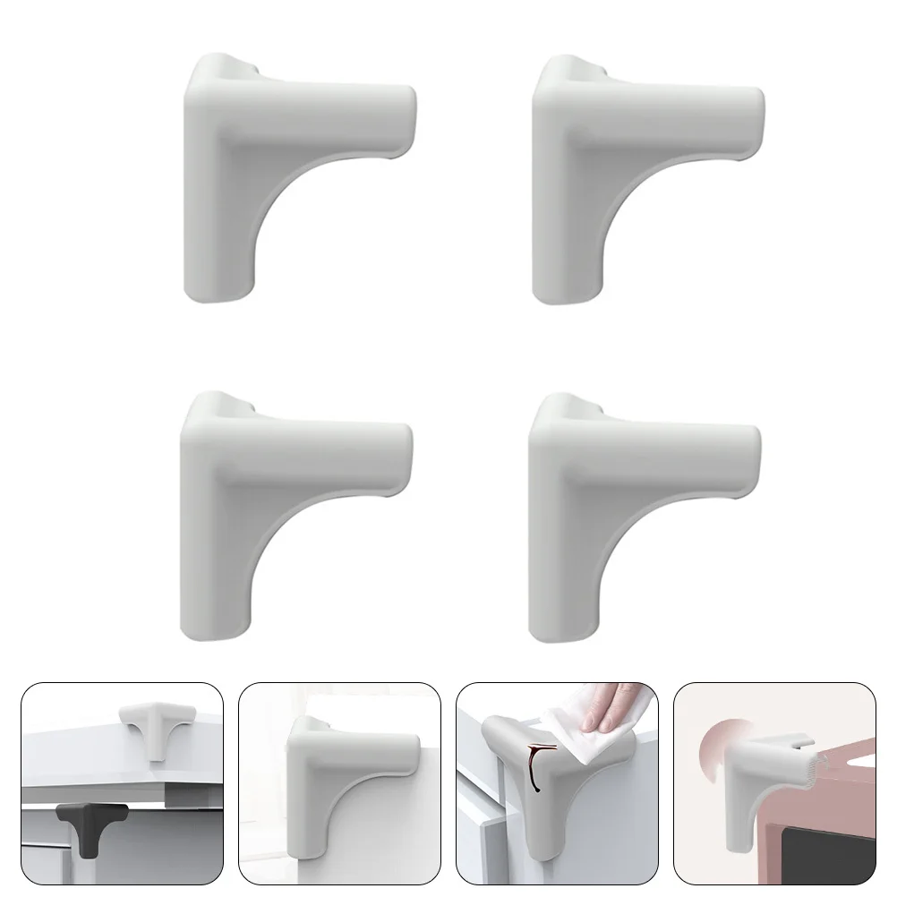 4 قطع من واقيات الزوايا المضادة للخدش، سطح أملس، سهلة التنظيف، واقي الأجهزة المنزلية لحواف مكتب الطاولة، واقيات الزوايا