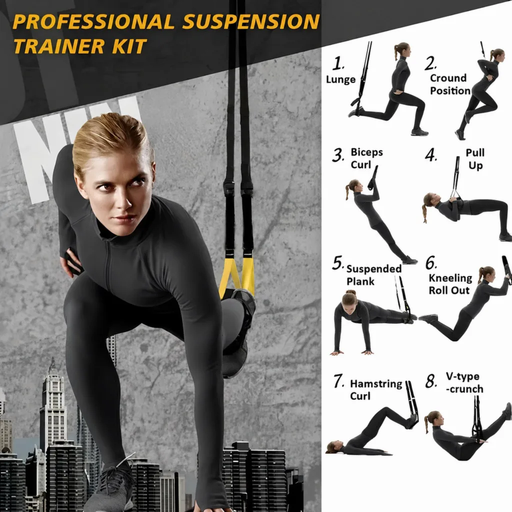 Hängender Trainingsgürtel mit Bungee-Aufbewahrungstasche für Klimmzüge, Pilates, Krafttraining und Widerstandsbedarf für Heimtraining – Detail 2