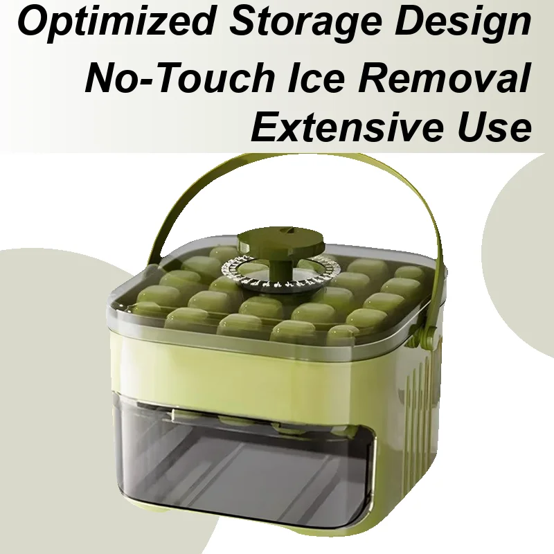 

Лоток для льда с крышкой и контейнером Лоток для льдогенератора с 25 сетками для морозильной камеры с лопатой Легкосъемный инструмент для охлаждения кубиков для холодных напитков