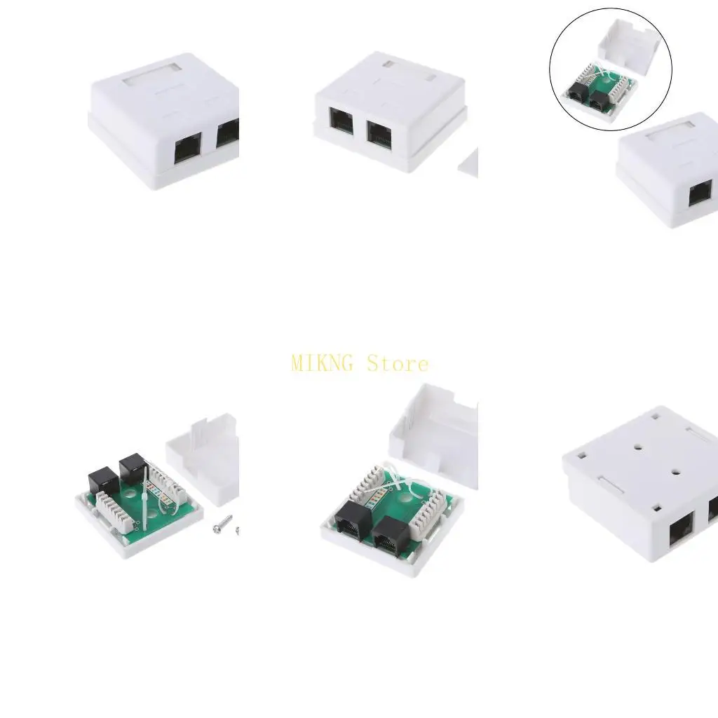 

RJ45 Junction Box Cat5e 8P8C Connector 2-port Female-Female Desktop Extension Cable Box best sale