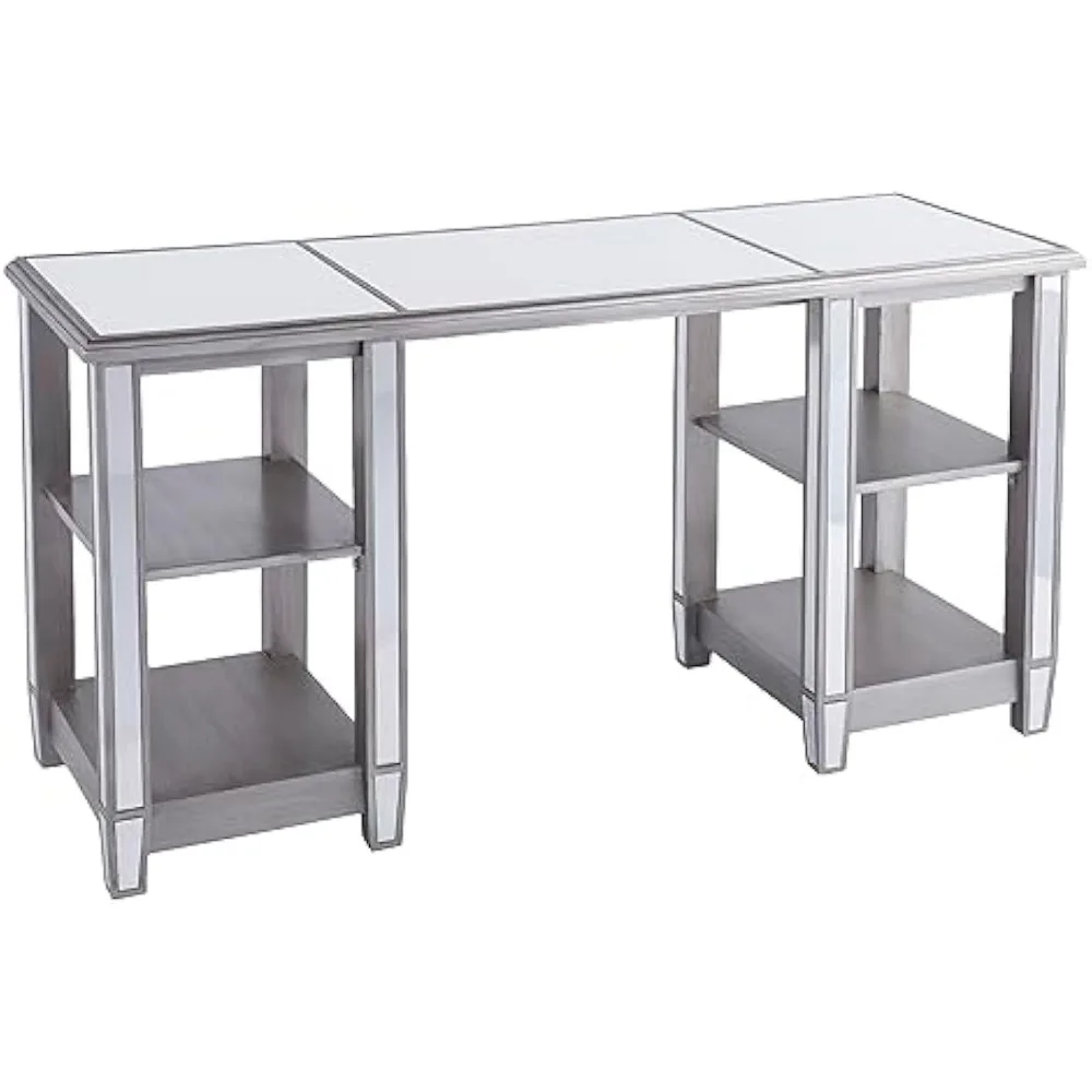 scrivania con specchio wedlyn, argento