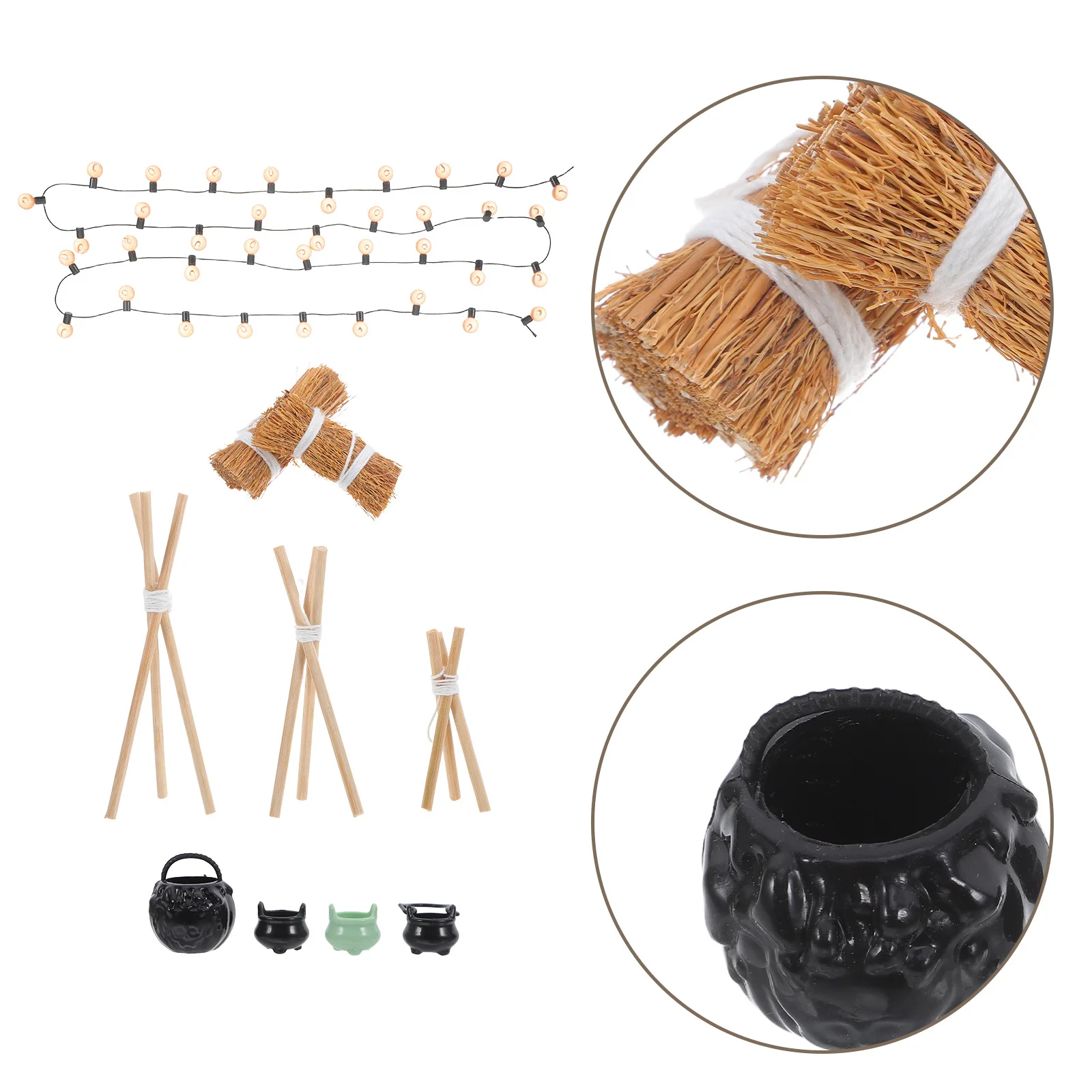 

1Set Mini Bonfire Decoration for Dollhouse Outdoor Scene Realistic Fire Pit with Wood Storage Miniature Home Accessories Cozy