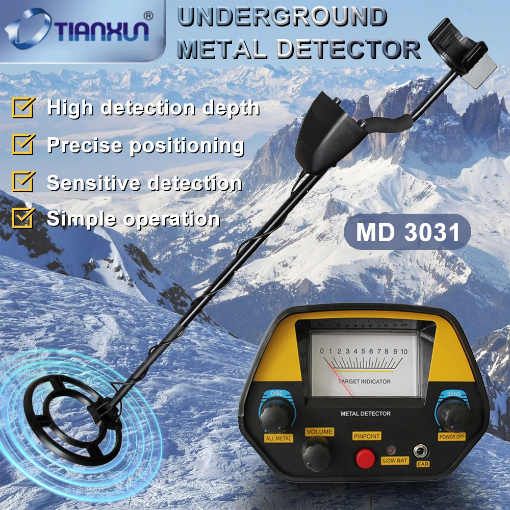 Upgrated Metal Detector MD-3031 Metal Finder Inductor Gold Treasure Hunter Seeker 1.8m Depth 10