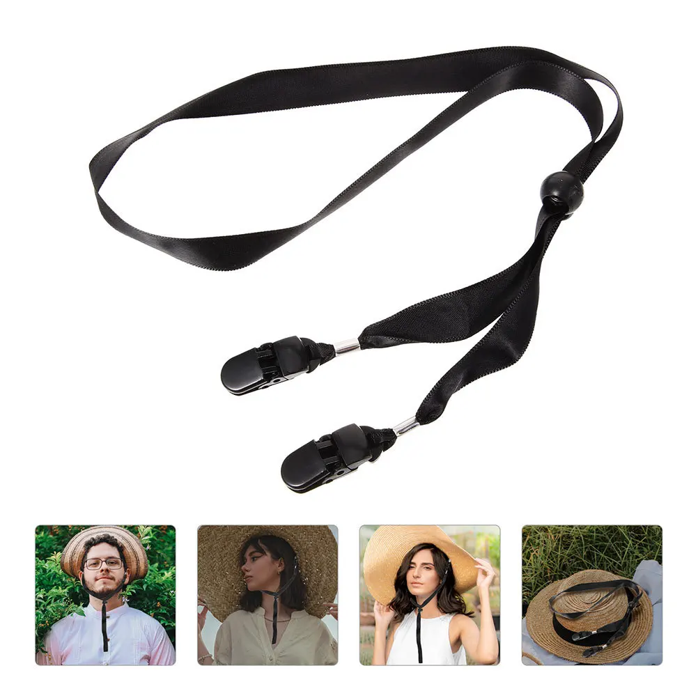 2Pcs Windproof Hat Ropes Adjustable Chin Straps Durable Outdoor Hiking Camping Fishing Accessory Hat Belt Windproof Rope Belt