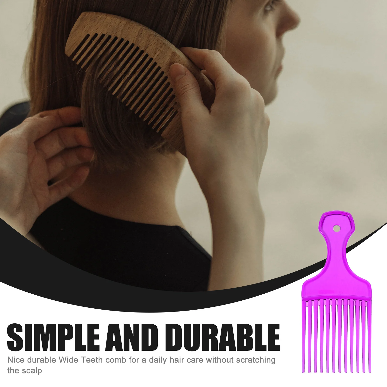 

3Pcs Portable Hair Styling Comb Durable Wide Teeth Oil Head Comb for Scalp Massage Anti-Static Plastic Hair Salon Accessories