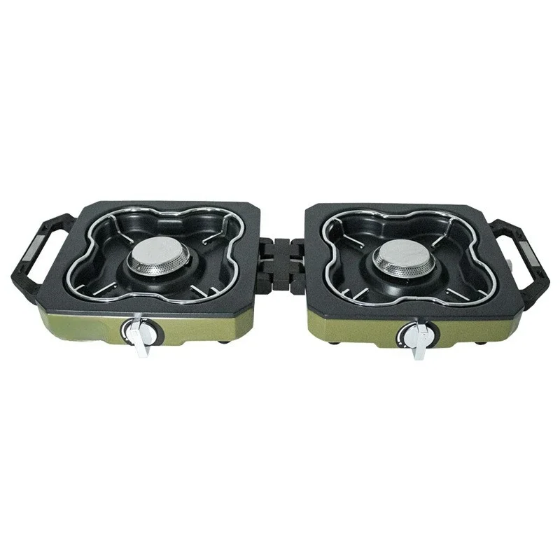 Outdoor folding magnetic shell double furnace, outdoor portable split fire camping cassette furnace