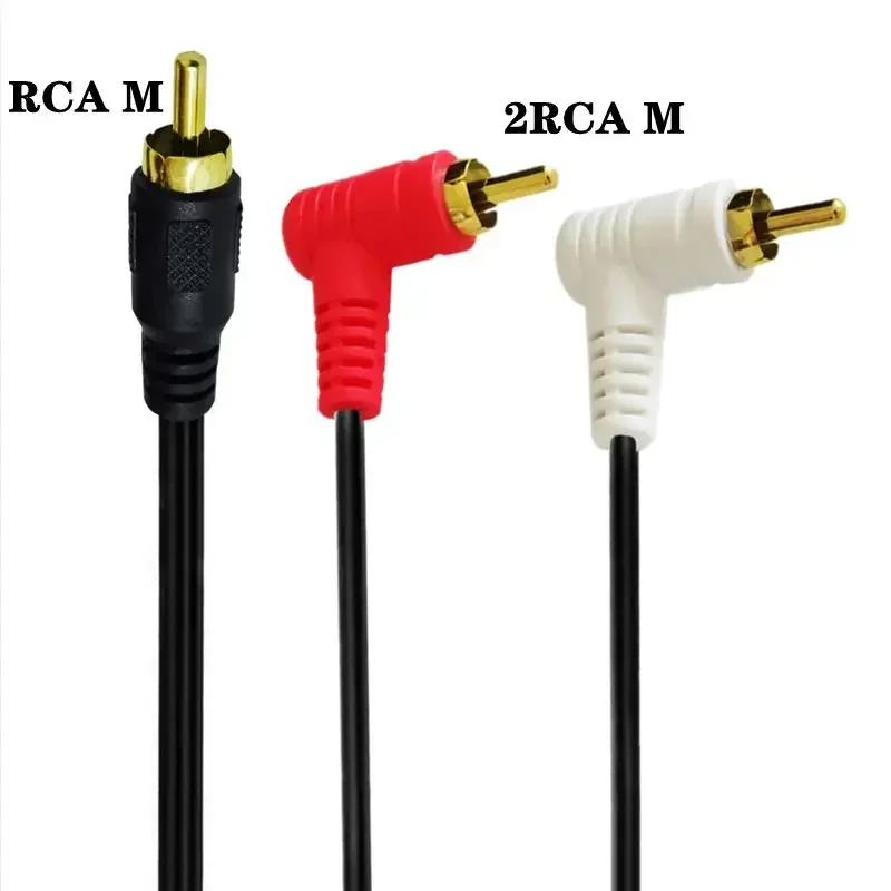 1/2 Bend Single Lotus To Double Lotus Single RCA To Double RCA Audio Coaxial 1/2 Speaker Power Amplifier Cable