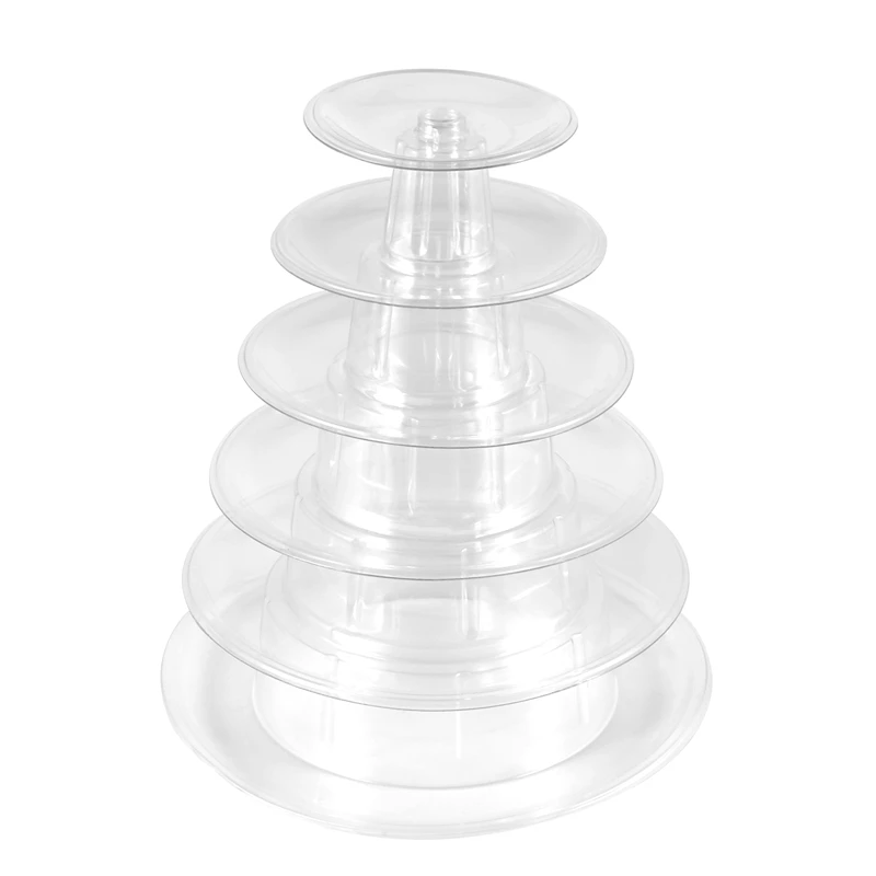 Round 6 Tier Macaron Tower Cake Stand Cupcake Macaroons Display Rack Holder Tools Wedding Decoration Easter Party Supplies-A97Q