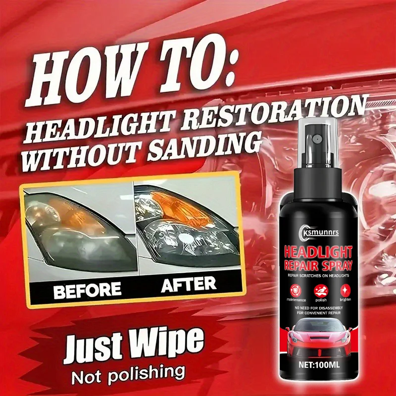Professional headlight restorer - removes yellowing and oxidation, effectively enhancing headlight brightness