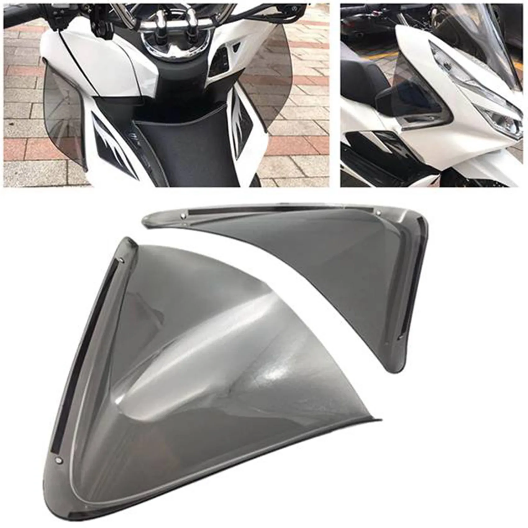 Guarda de perna lateral dianteira esquerda e direita do PC para motocicleta, defletores de pára-brisa, tampa de vento para Honda PCX 125 150 2018-2020