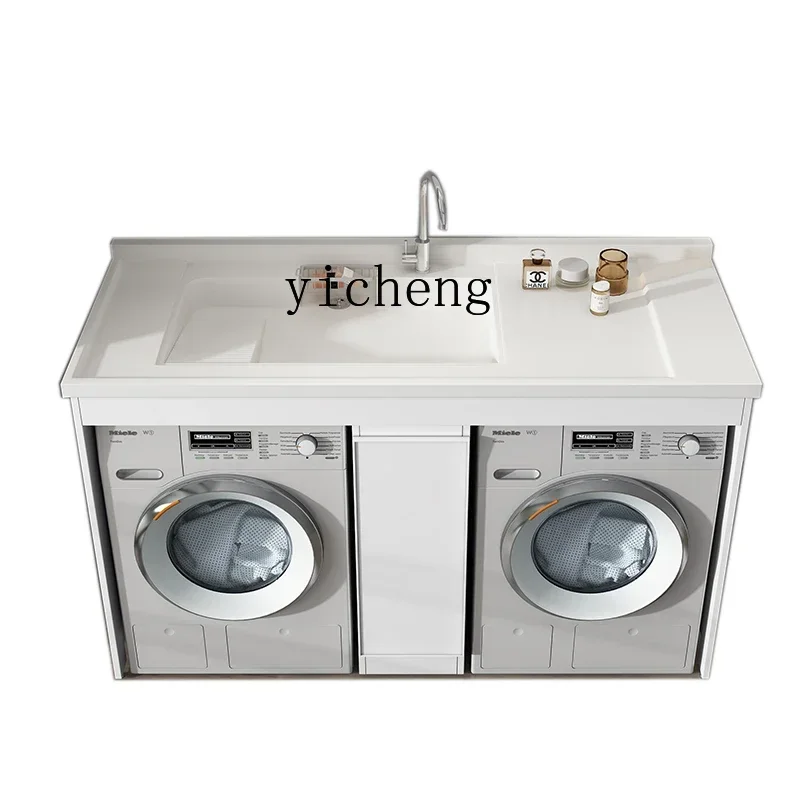 Zws.  dual-position balcony laundry dryer combined cabinet machine upper basin integrated with rubbing board laundry pool