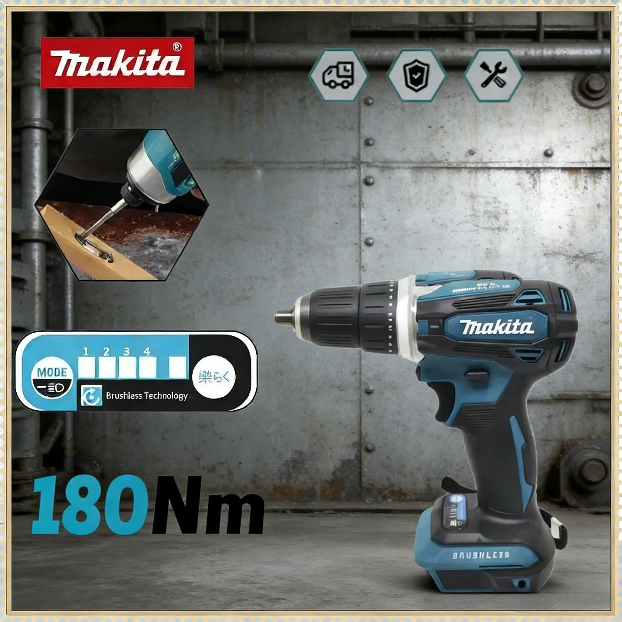 

Makita DTD173 high power brushless impact screwdriver driver Rechargeable high torque Cordless electric driver Tool