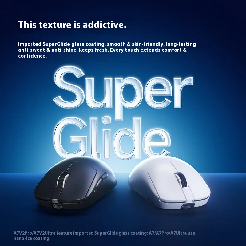 

Мышь Mchose A7 V2, беспроводная трехрежимная, 8k, легкая, эргономичная, 20000 кадров в секунду, Paw3950, аксессуары для мыши Super Glide для ПК, геймерская мышь