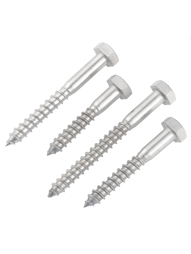 M6 M8 M10 M12 304/316 Edelstahl Sechskantkopf selbstschneidende Holzschrauben Verzögerungsschrauben Länge 25 mm ~ 200 mm