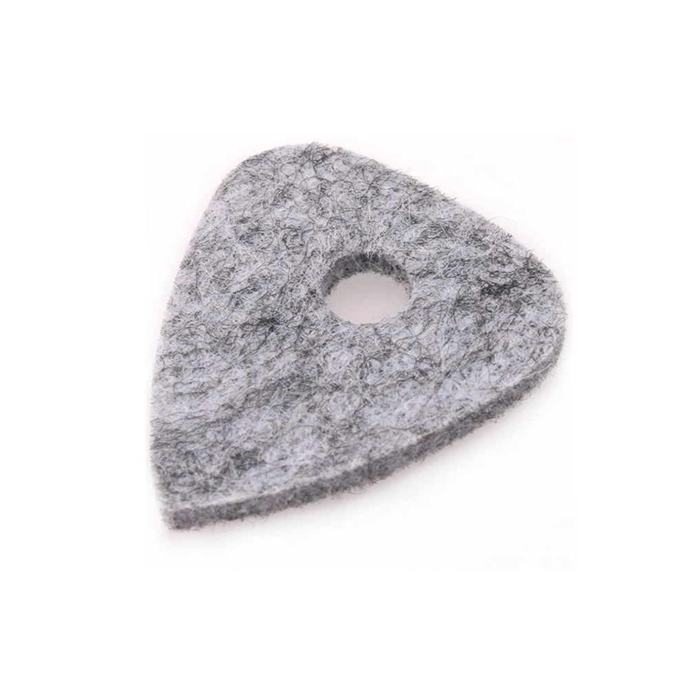 Púas de guitarra de fieltro de lana, instrumento de cuerda de nailon duradero, ukelele, bajo, púa, Color gris crema, 10 Uds.