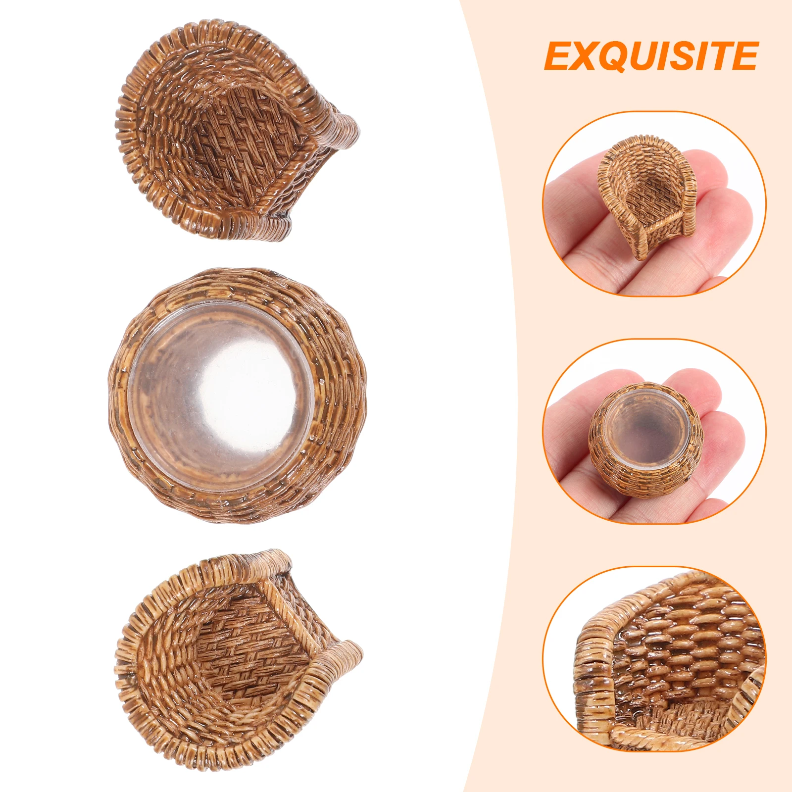 

1 set 1 Set Dollhouse Furniture Woven Table Chair Set Exquisite Miniature Accessories Plastic Stable Elegant Simulation