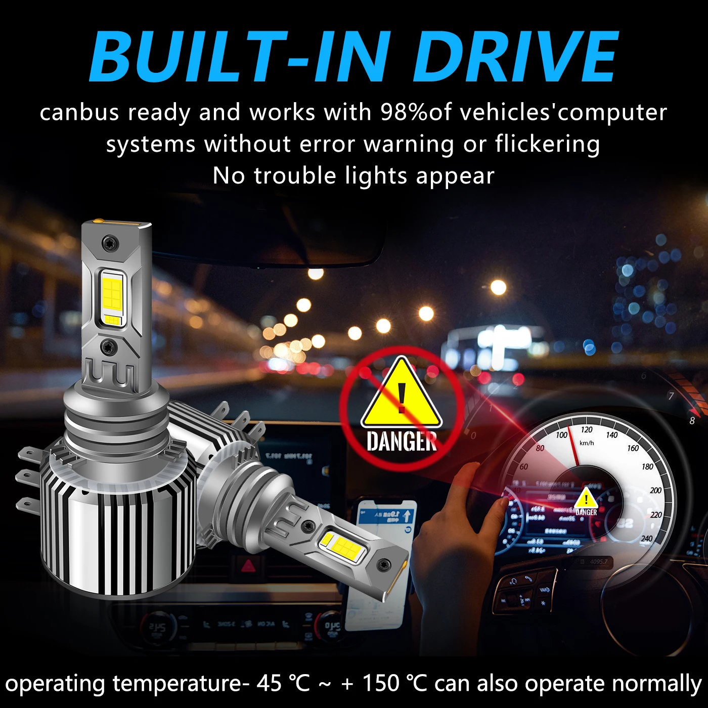 H15 LED Headlight Bulb Golf Big Light CANBUS 6500K 120W 30000LM Auto Lamp Turbo Fog Light 12V Lamp Daytime Running Lamps