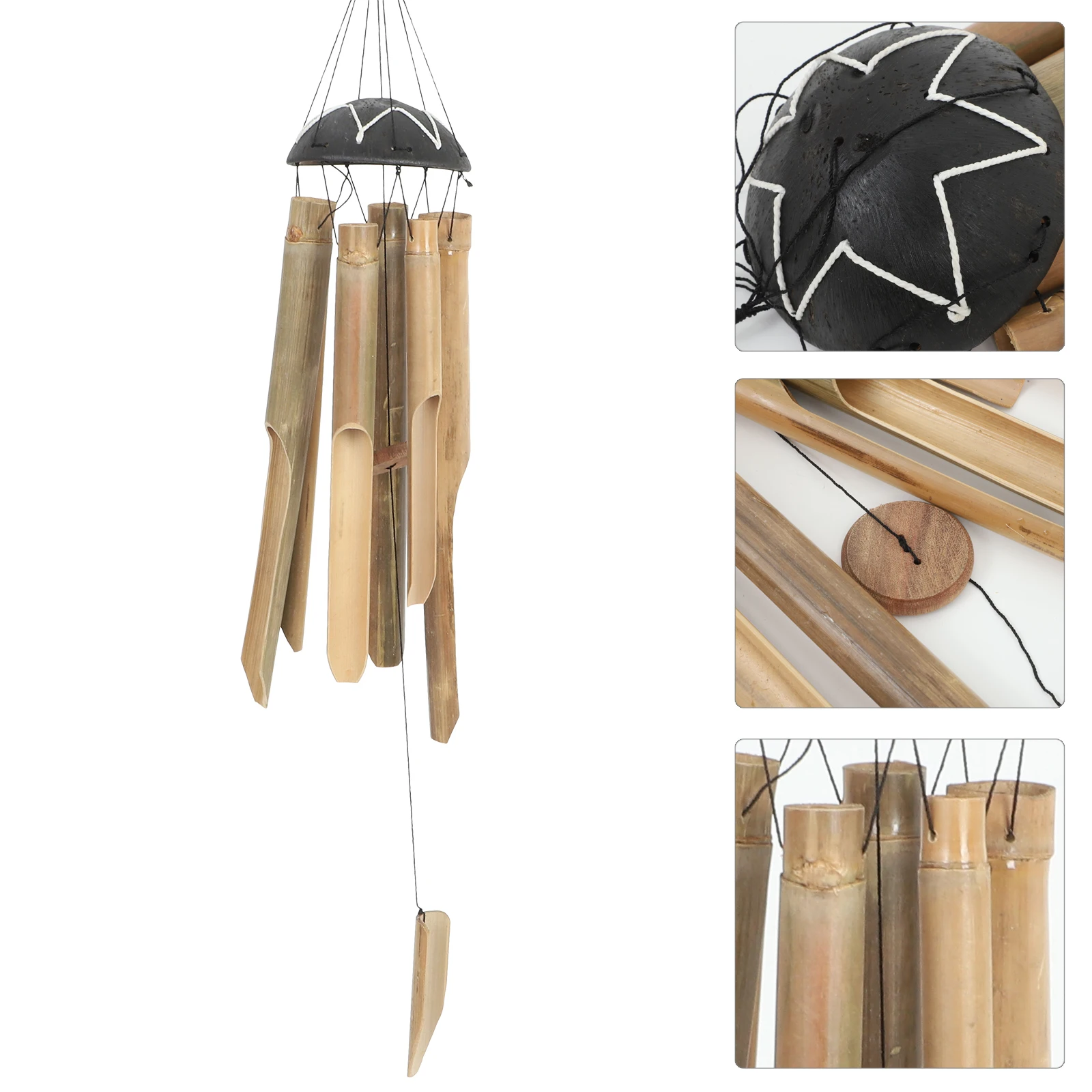 

Bamboo Wind Chimes For Outside Large Wood Windchimes Outdoors Deep Tone Garden Decor Patio Yard Balcony Housewarming