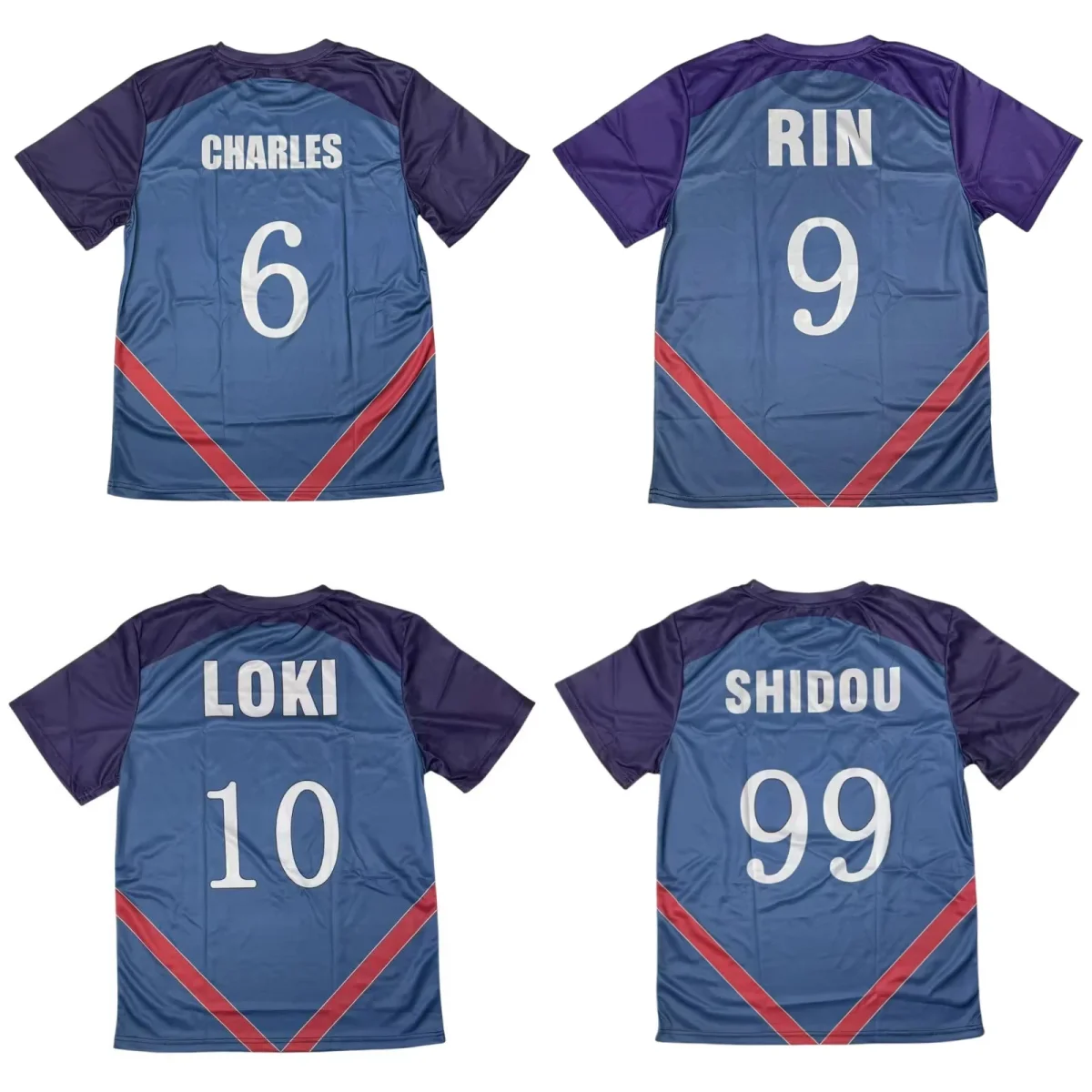 

Anime Charles Cosplay Costume T-Shirt 3D Printed Loki Football Club Jersey Rin Shidou Soccer Training Top for Fans