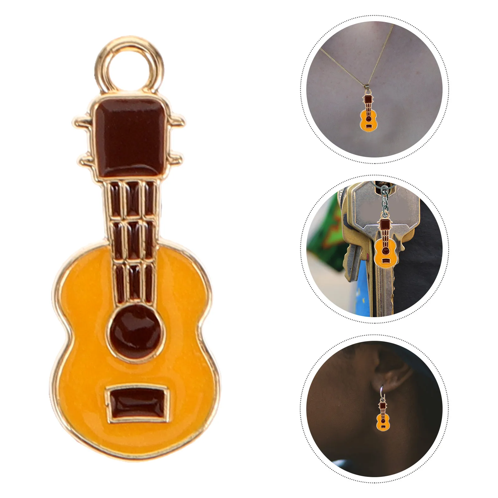 10 Pcs Guitar Accessories Charms Metal Instrument Shaped Diy Jewelry Making Earrings Bracelet Necklace Pendant Keychain Decor