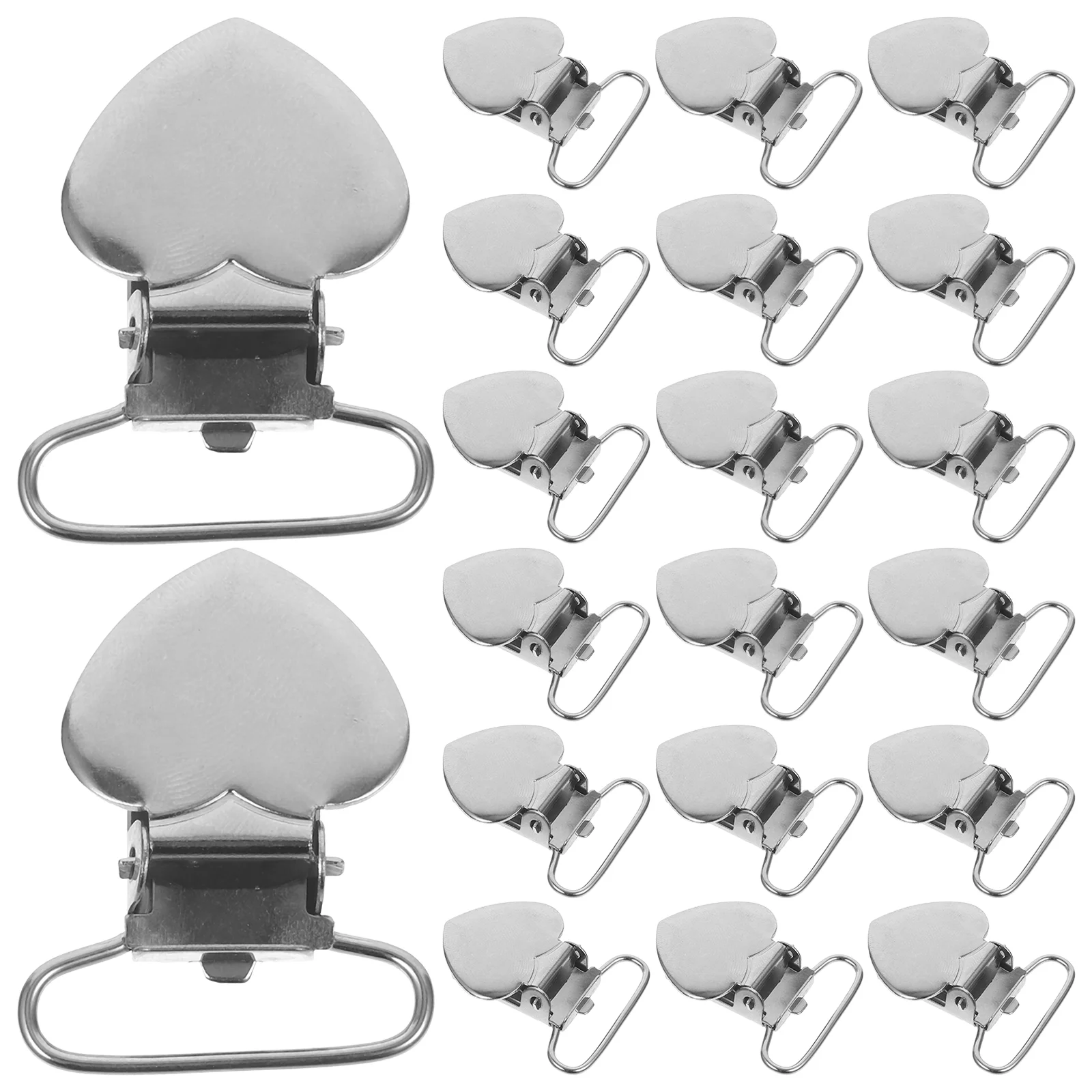 30 Pcs Peach Heart Clip Stainless Steel Fasteners Clips Pacifier Holder Suspender Brackets Suspenders Teething Newborn